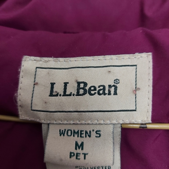 L.L.Bean goose down parka with removable fur trim and removeable hood Pink MedP - Picture 6 of 8